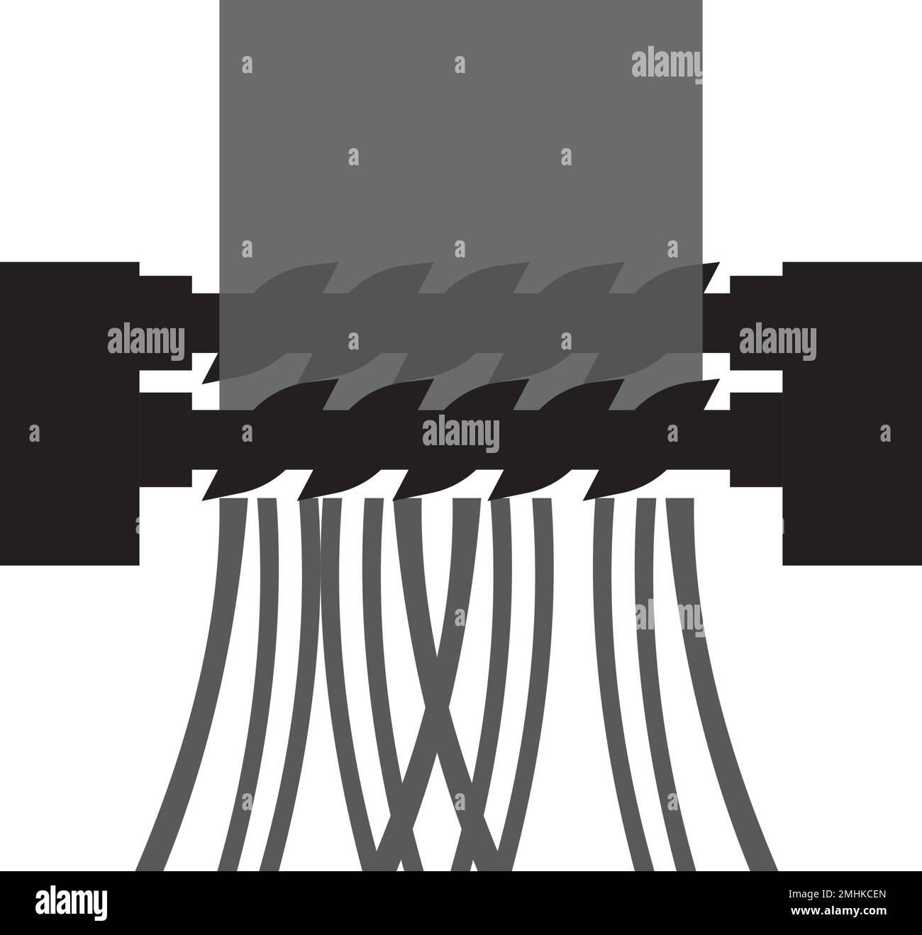Macchina trituratrice icona.disegno del logo di illustrazione vettoriale Illustrazione Vettoriale