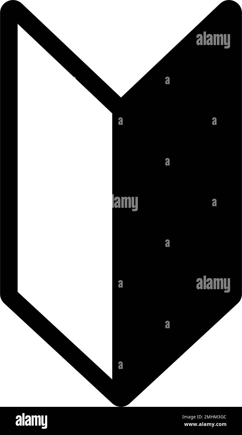 Icona della silhouette del contrassegno per principianti. Cartello autisti con licenza di recente. Vettore modificabile. Illustrazione Vettoriale