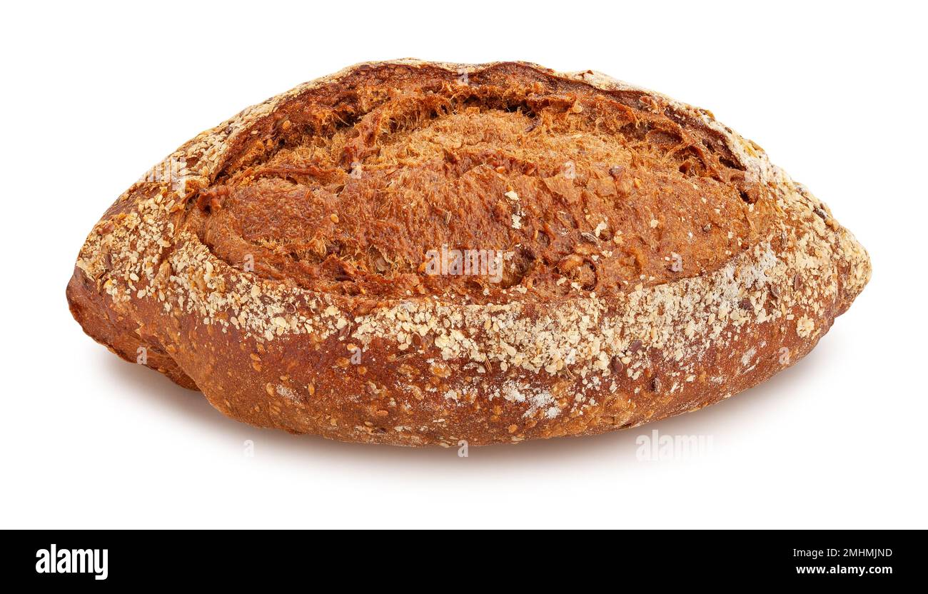 sentiero del pane marrone isolato su bianco Foto Stock
