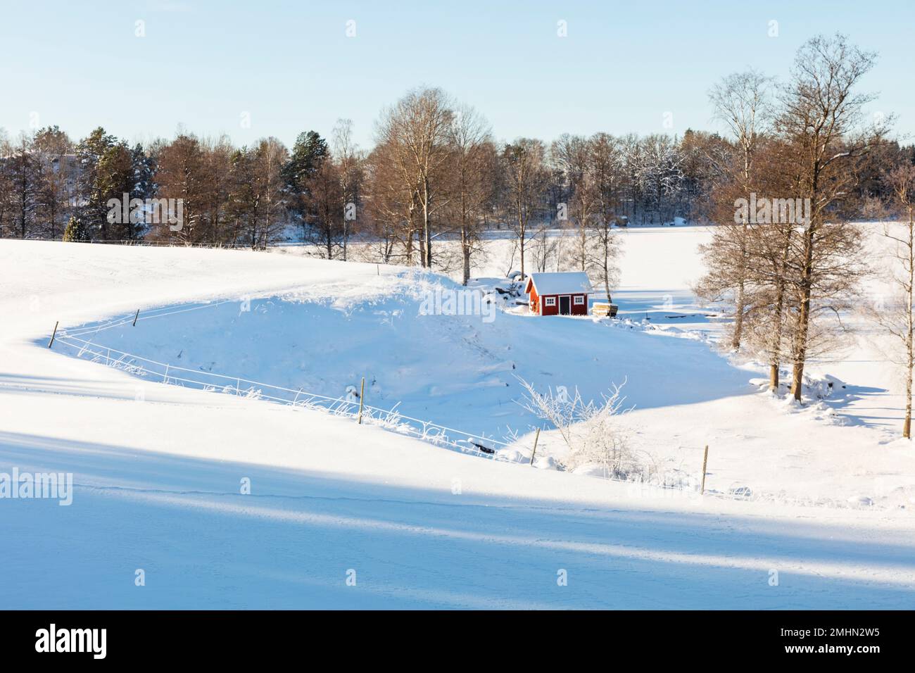 Neve in zona rurale Foto Stock
