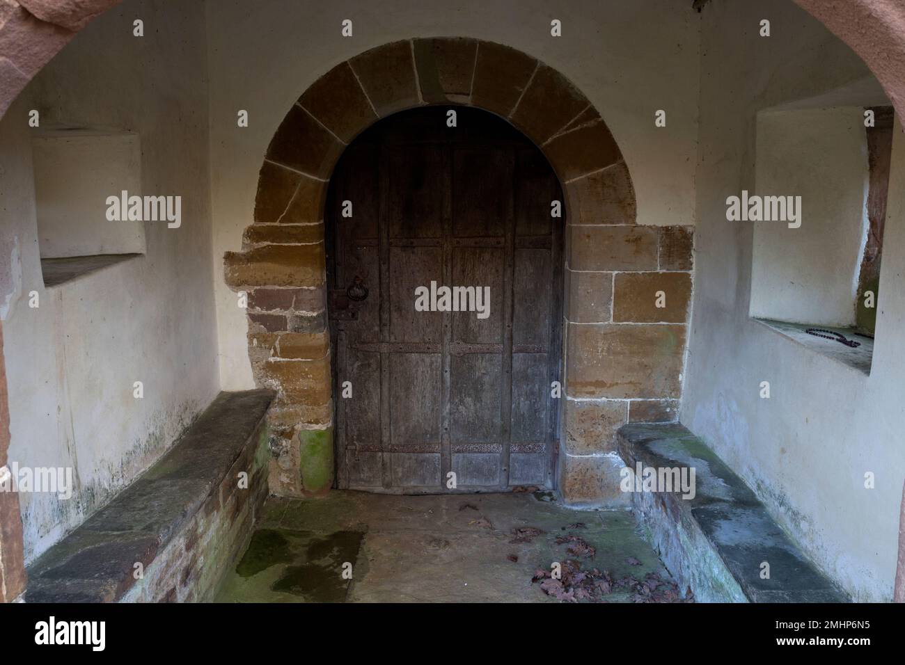 La porta nord, St. Mary the Virgin Church, Staverton, Northamptonshire, Inghilterra, Regno Unito Foto Stock