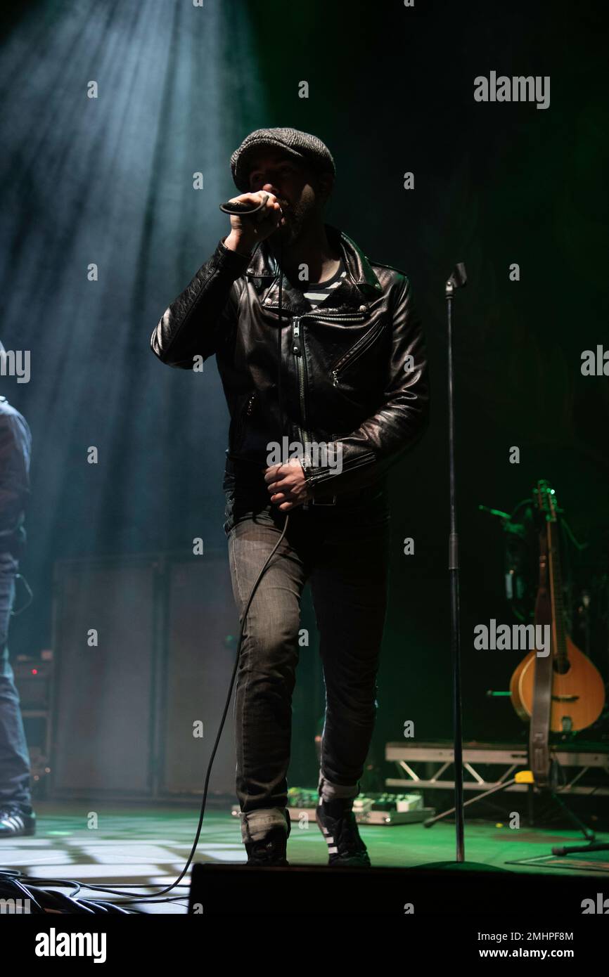 La band punk-folk australiana, The Rumjacks, si esibisce dal vivo ad Hannover mentre apre il tour Dropkick Murphys in Europe 2023. Foto Stock