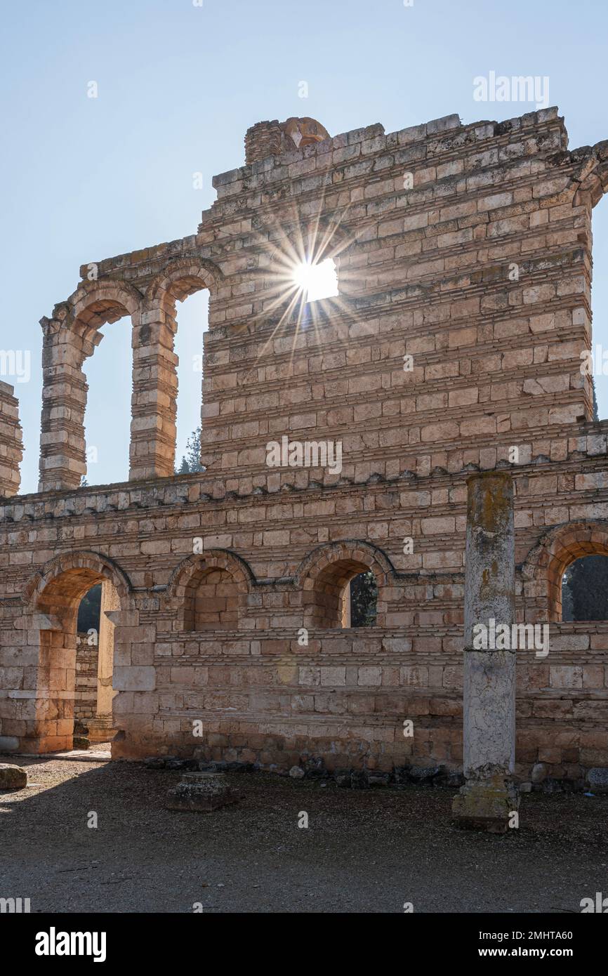 Rovine della città antica Anjar, valle di Bekaa, Libano Foto Stock