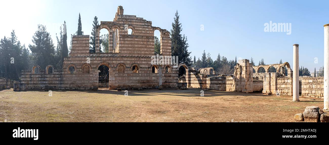 Rovine della città antica Anjar, valle di Bekaa, Libano Foto Stock