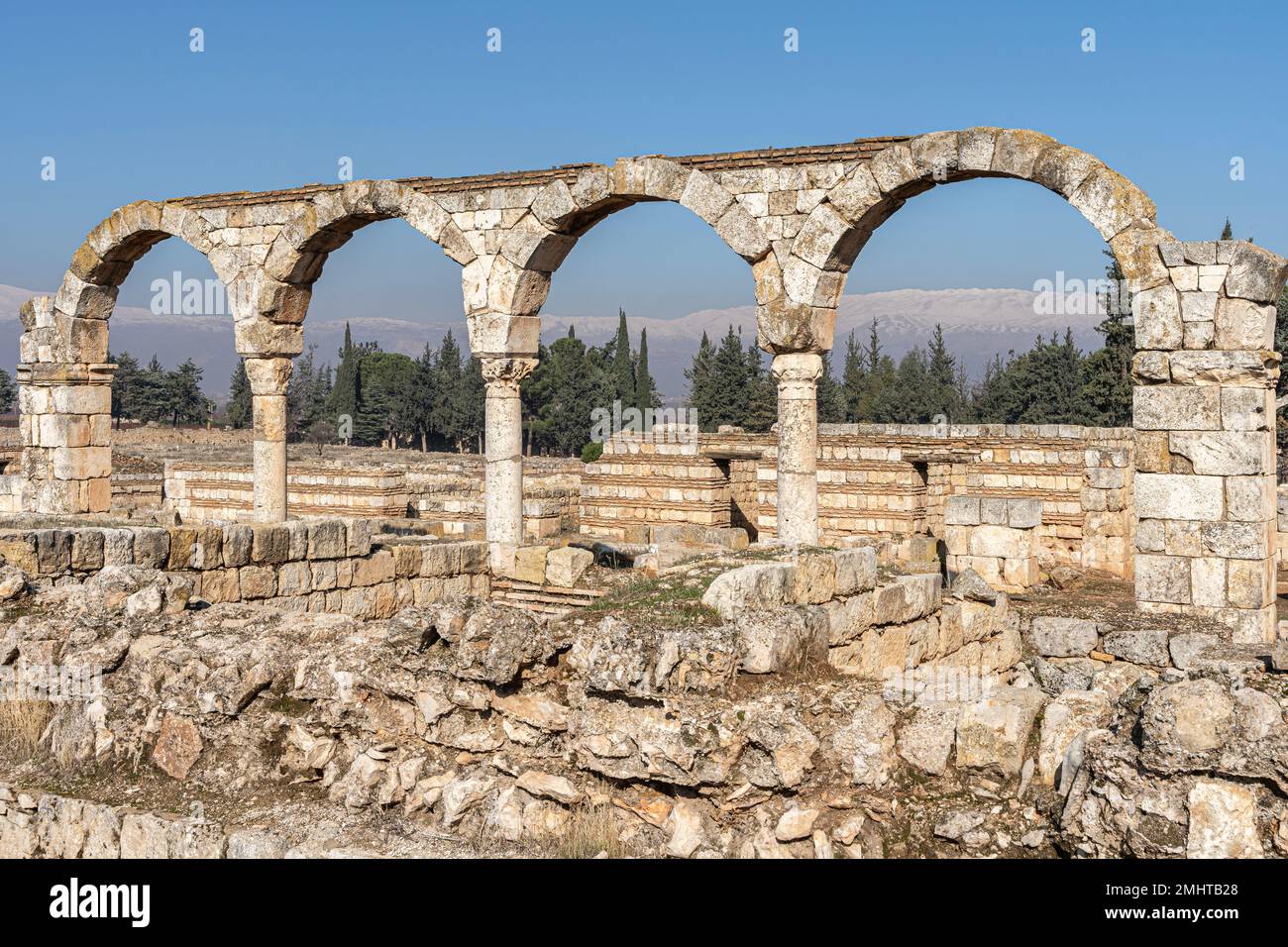 La meravigliosa città antica di Anjar, il Libano Foto Stock