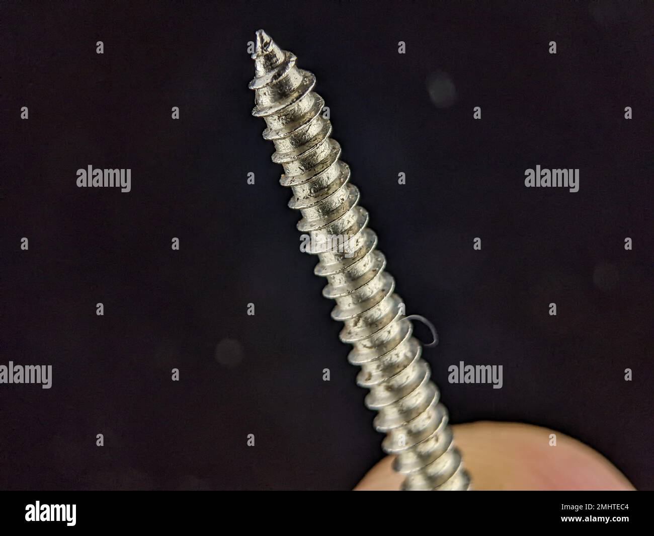 Viti per primo piano su sfondo nero Foto Stock