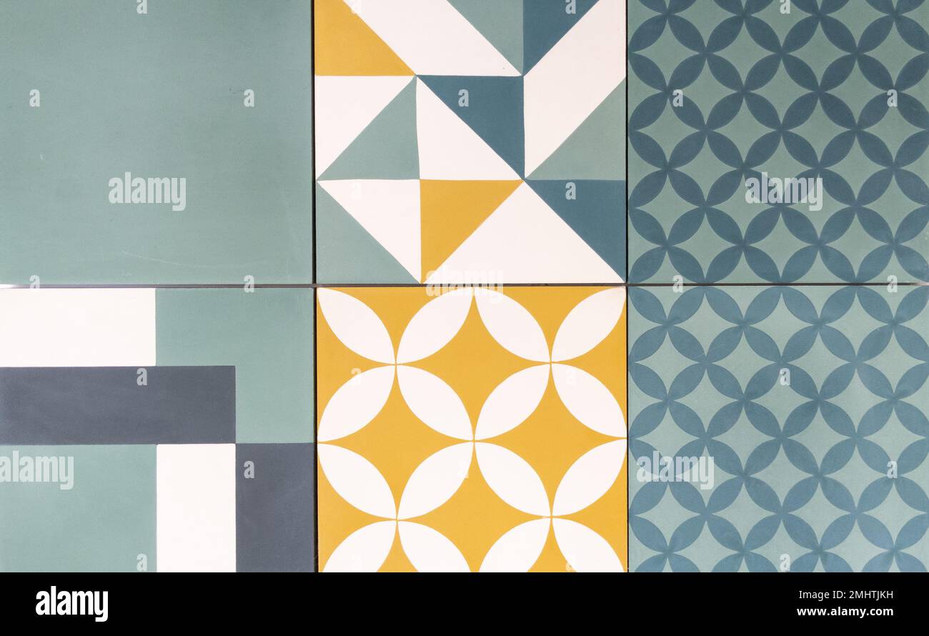 Mattonelle Azulejo senza cuciture con motivi geometrici sullo sfondo Foto Stock