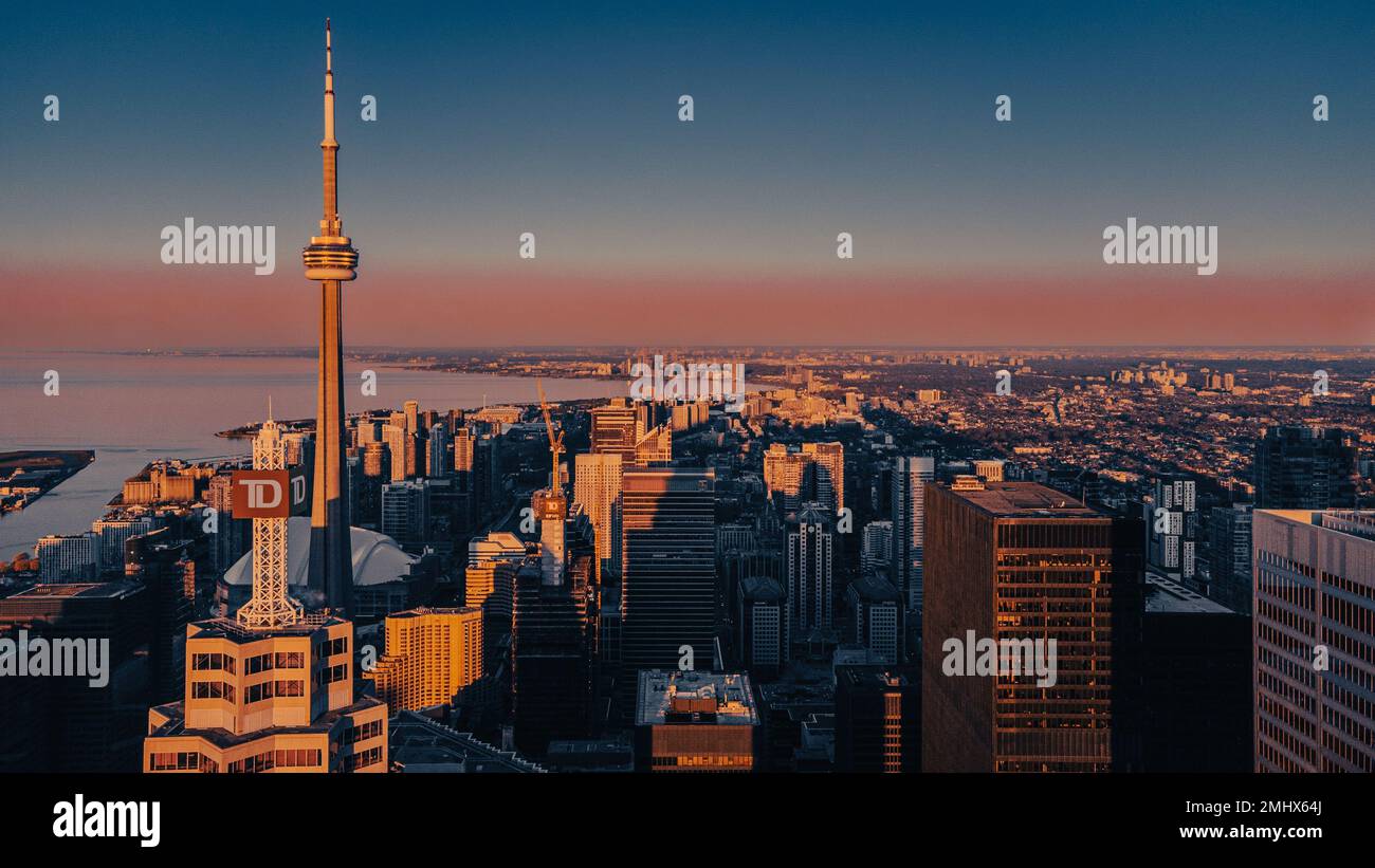 Una vista aerea degli edifici della città di Toronto, Canada Foto Stock