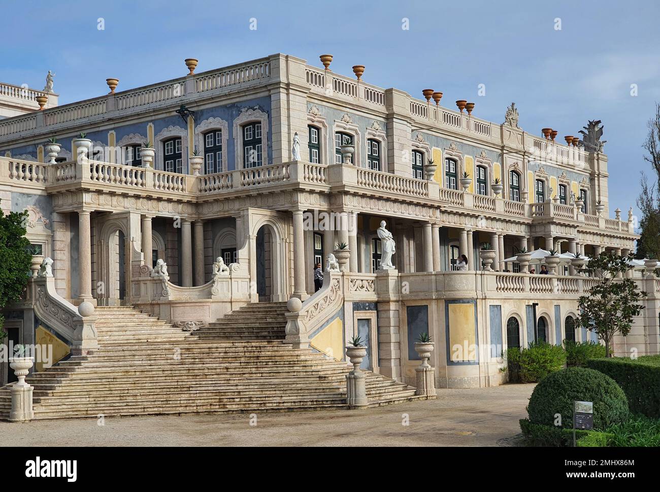 Una bella vista del Palazzo di Queluz a Sintra, Portogallo Foto Stock