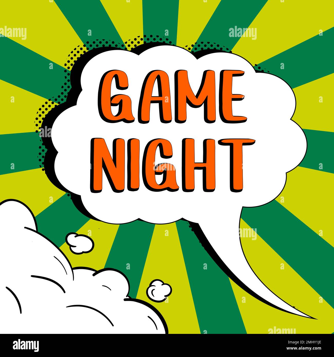 Scrittura a mano segno Game Night. Parola scritta sull'evento in cui le persone si riuniscono allo scopo di ottenere posato Foto Stock