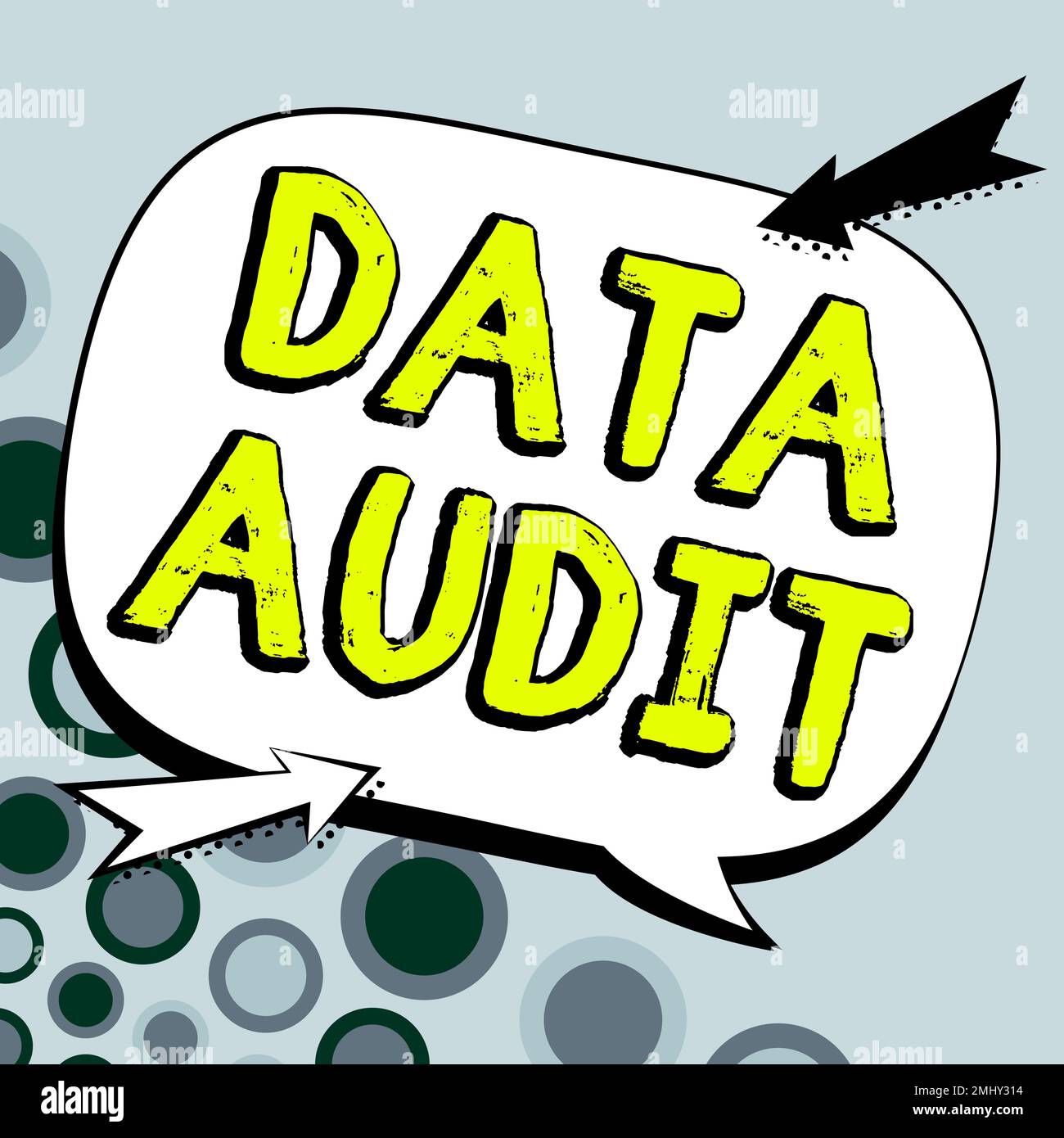 Simbolo di testo che mostra la verifica dei dati. Revisione dei dati in base al concetto aziendale per valutarne la qualità per uno scopo specifico Foto Stock