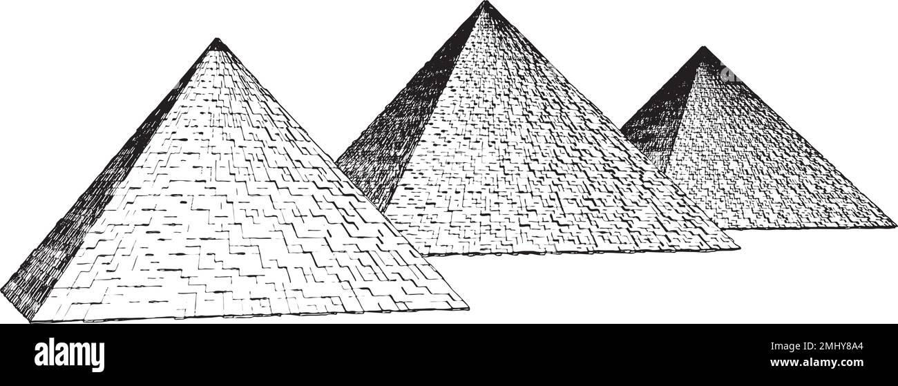 Costruzione del vettore delle Piramidi d'Egitto Illustrazione Vettoriale