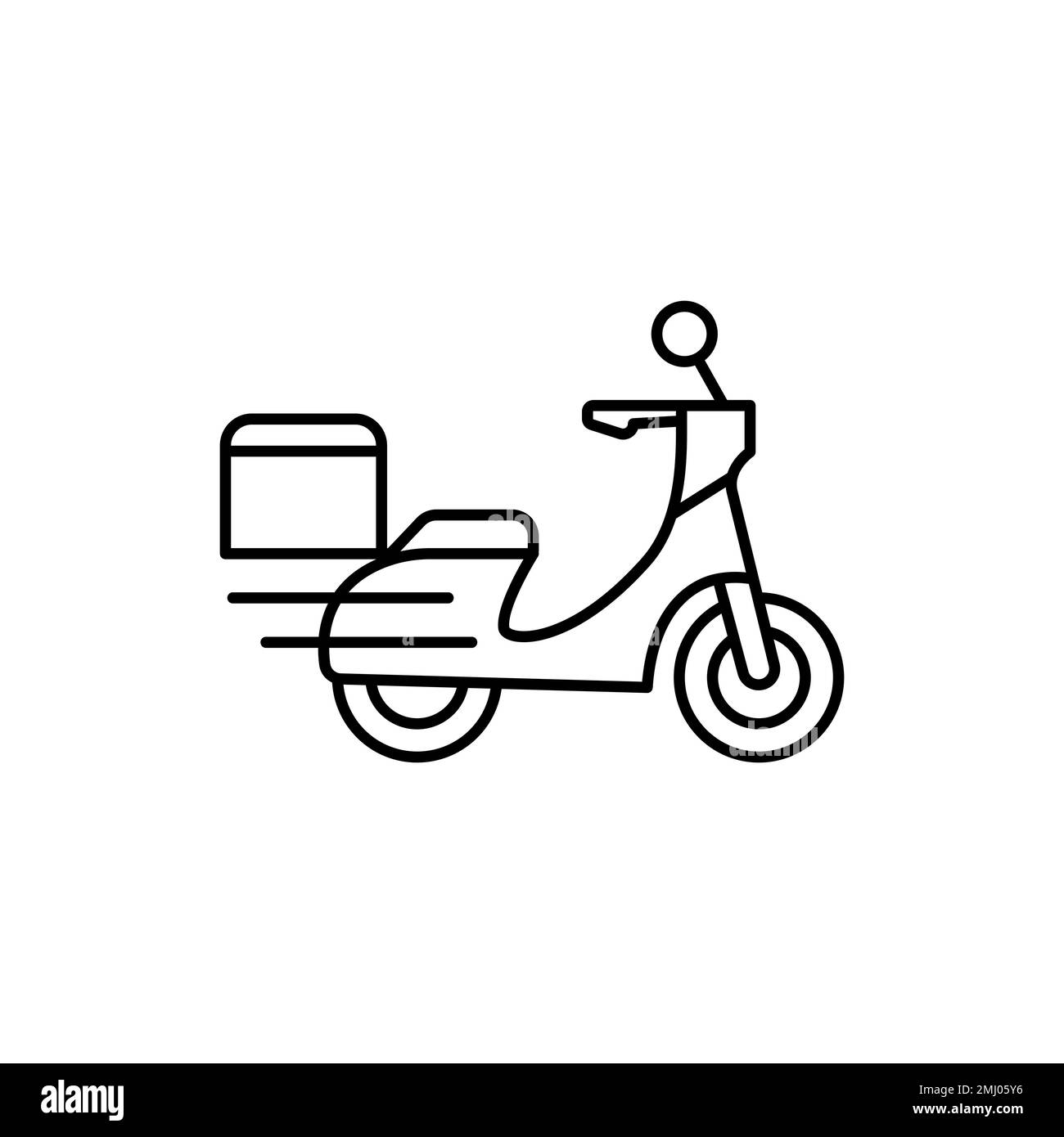 Icona della linea di consegna moto, illustrazione vettoriale. Vettore modello di progetto Illustrazione Vettoriale