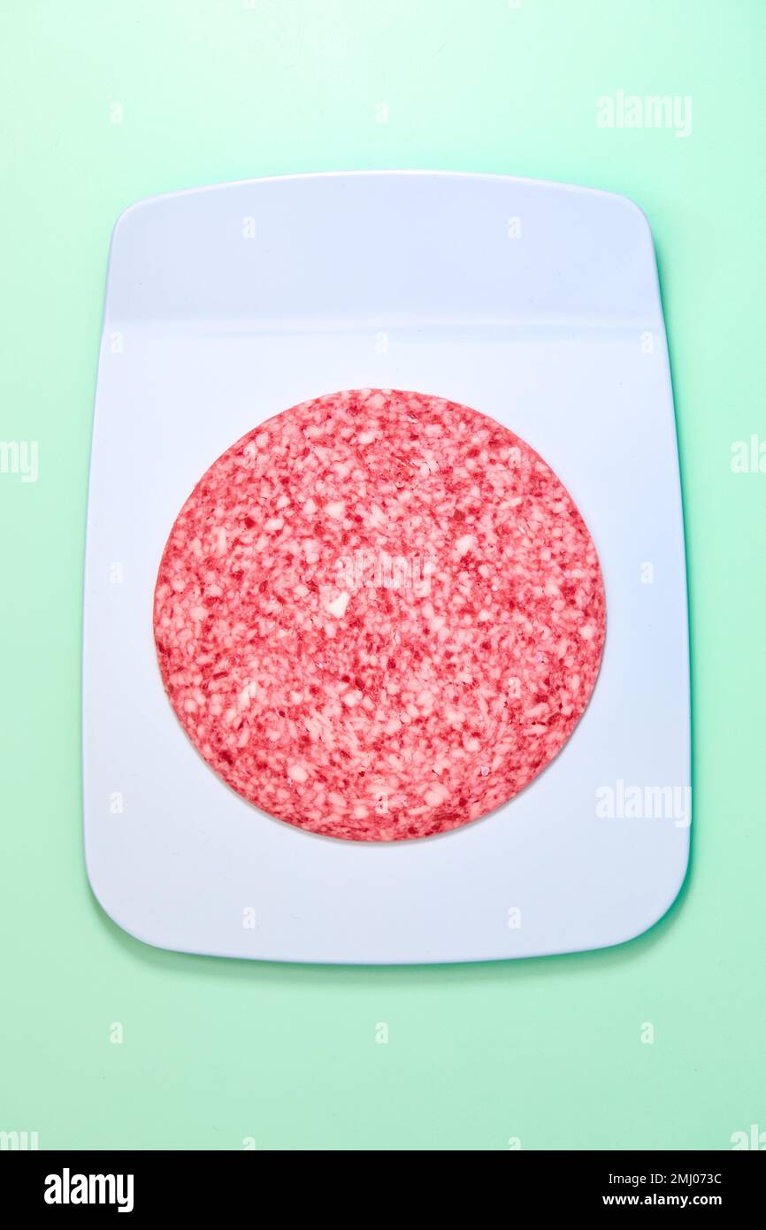 Salame danese a 3 stelle (3-Stjernet Salame), fetta Foto Stock