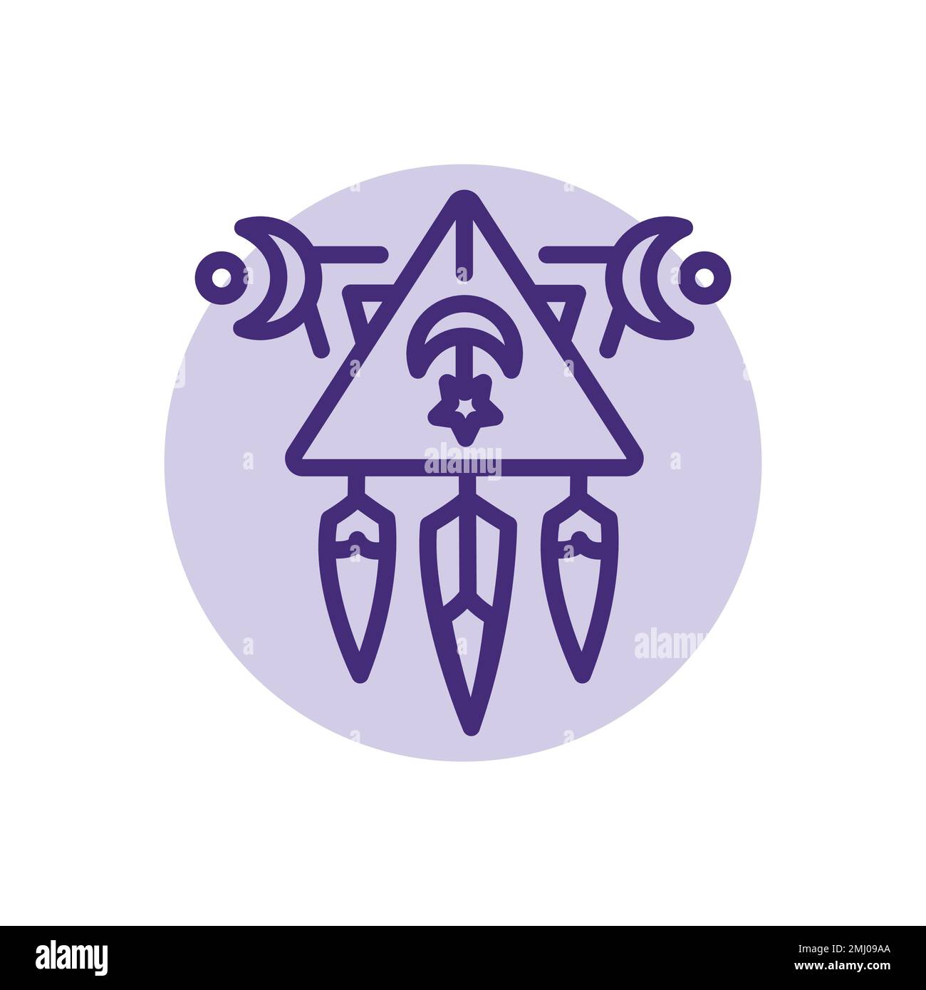 Icona linea colore Dream catcher. Elemento vettoriale isolato. Pittogramma per pagina web, app mobile, promo Illustrazione Vettoriale