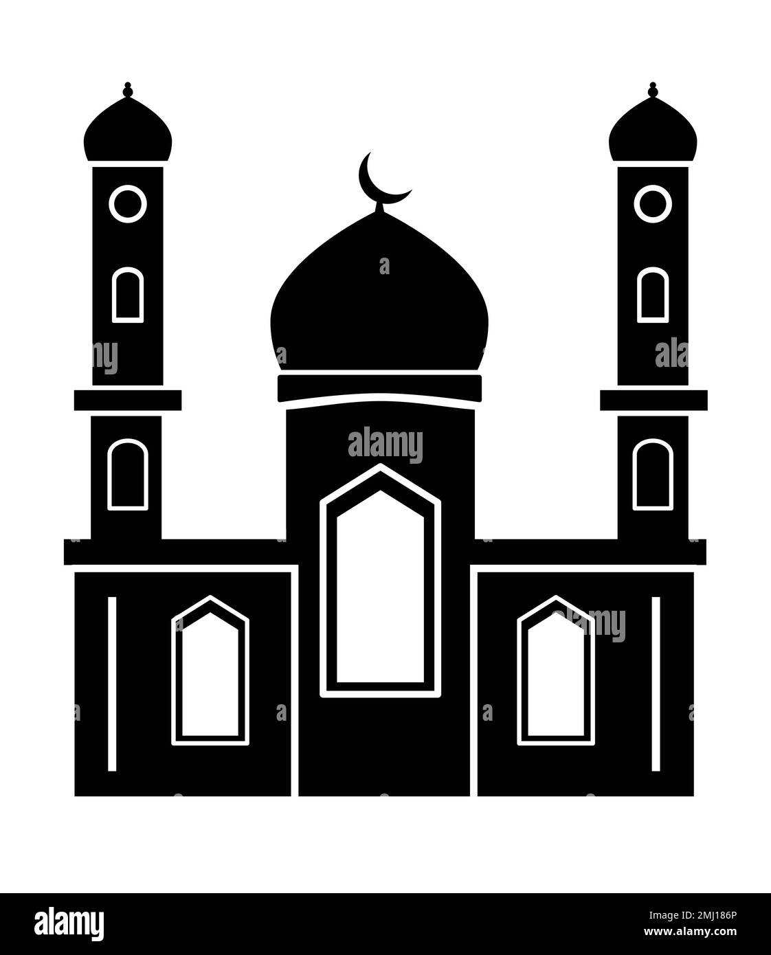 Le silhouette nere dei paesaggi urbani islamici del Ramadan sono spesso utilizzate come motivo artistico per la progettazione di moschee, minareti e castelli. Queste strutture Illustrazione Vettoriale