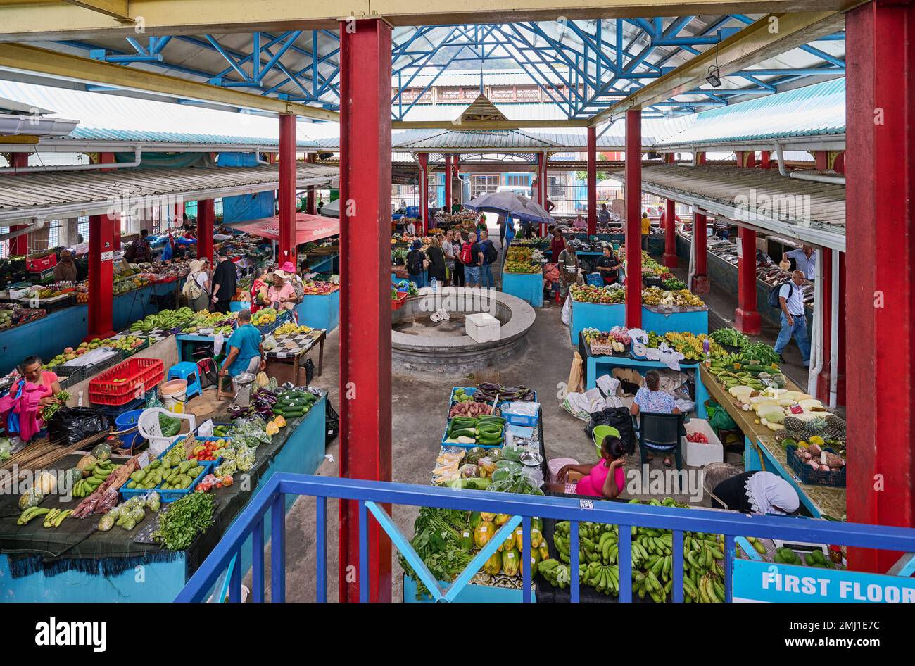 Sir Selwyn Clarke Market, Victoria, Mahe, Seicelle Foto Stock