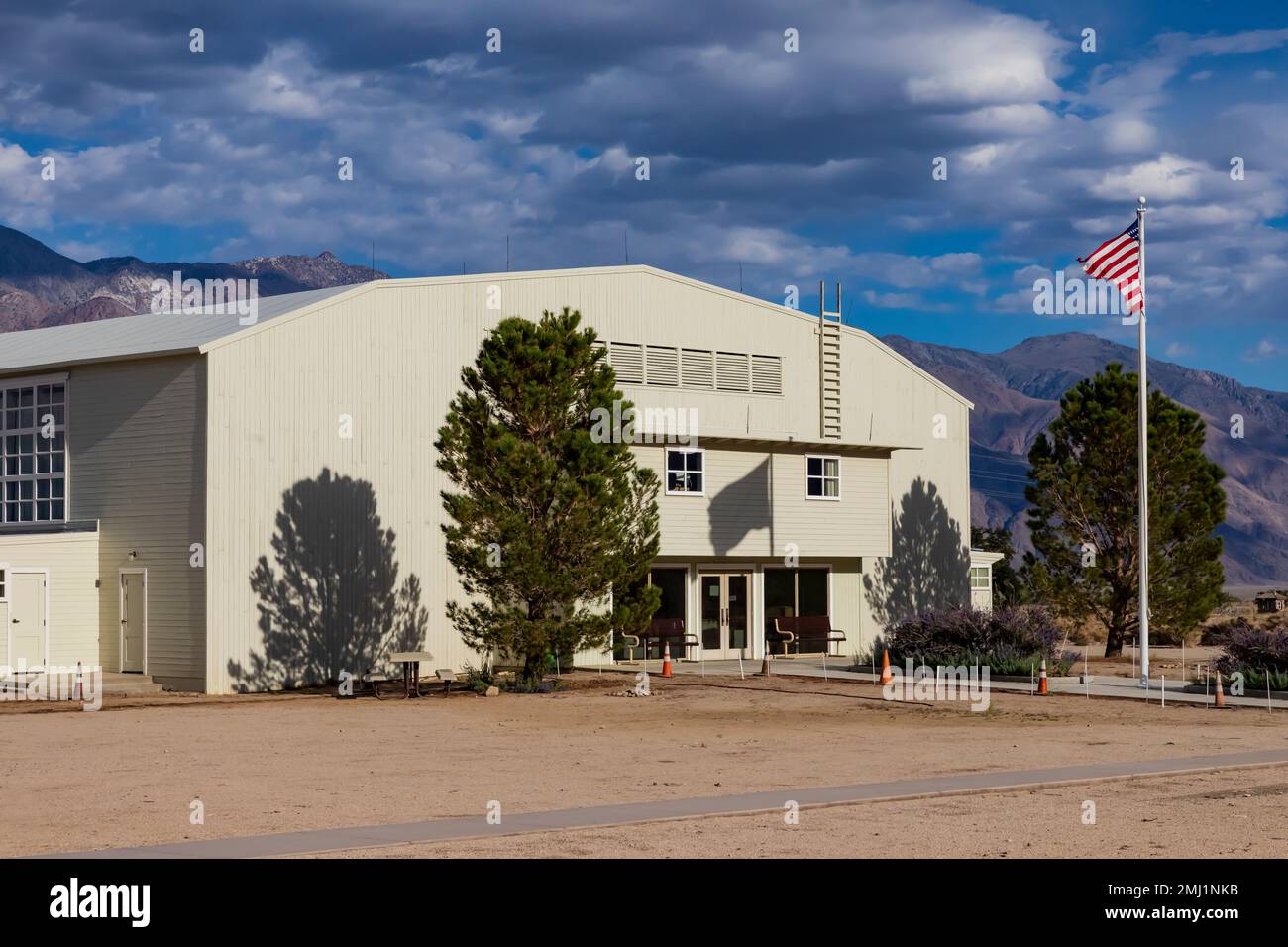 Centro visitatori NPS presso il sito storico nazionale di Manzanar, Owens Valley, California, Stati Uniti Foto Stock