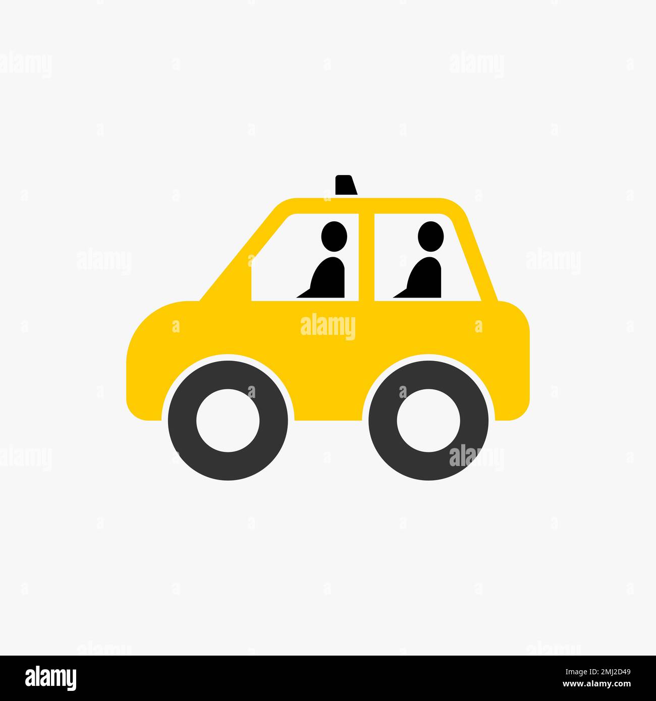 Semplice ed unico mini taxi con due o quattro passeggeri grafica icona logo design astratto concetto vettore stock trasporto o mobile Illustrazione Vettoriale