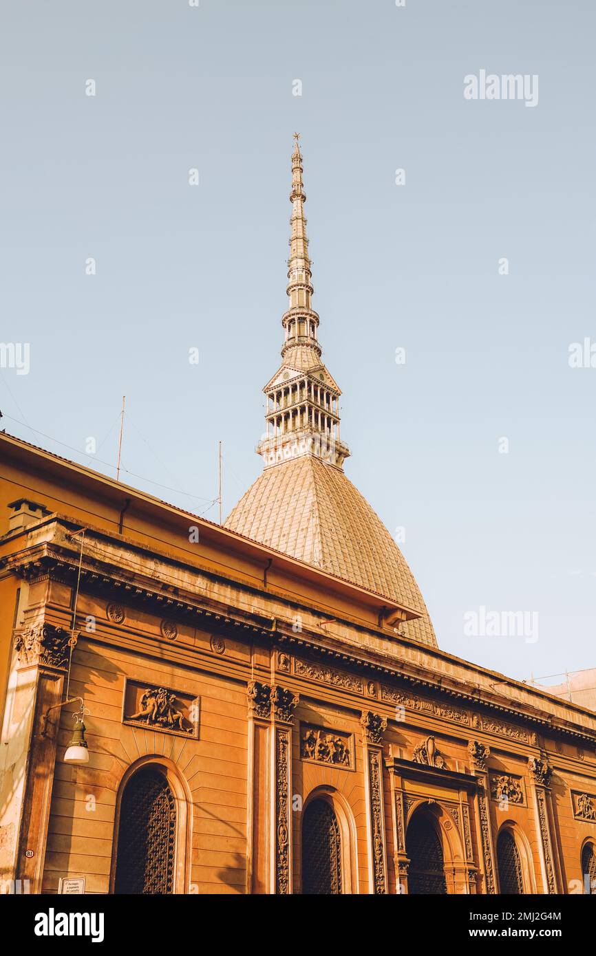 Edificio del museo Moll Antonelliana, simbolo della città di Torino in Piemonte in Italia. Foto Stock