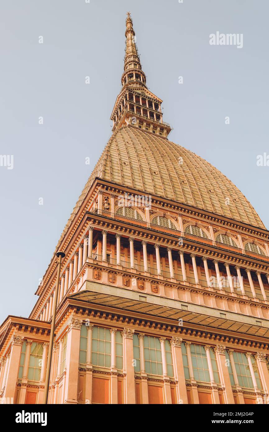 Edificio del museo Moll Antonelliana, simbolo della città di Torino in Piemonte in Italia. Foto Stock