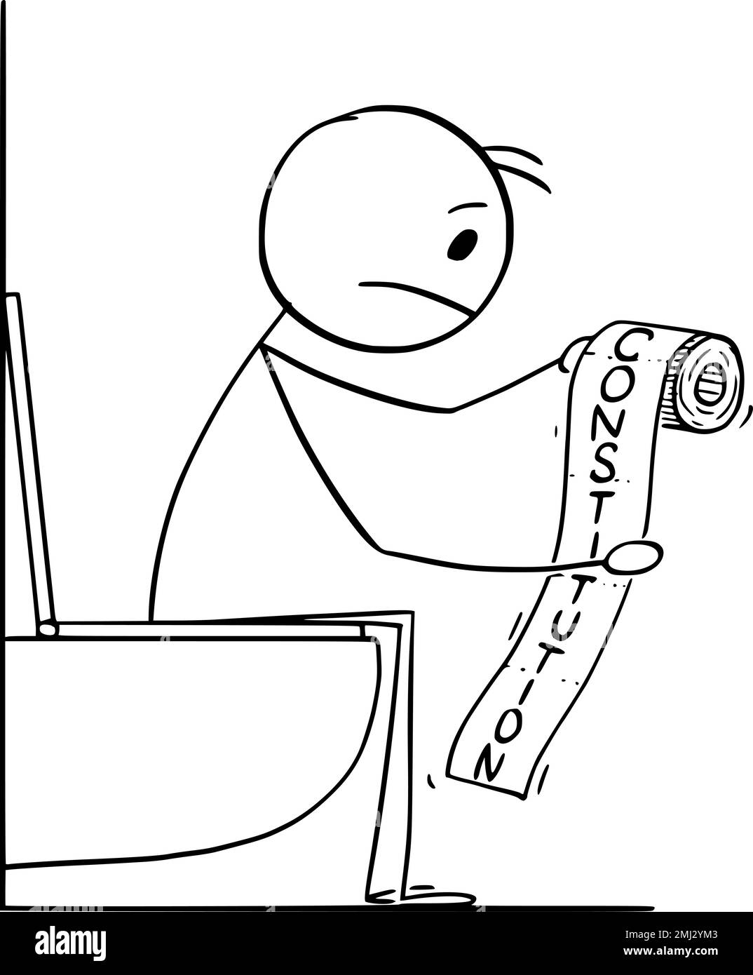 Carta igienica Constitution , Stick vettoriale Cartoon Figura Illustrazione Illustrazione Vettoriale