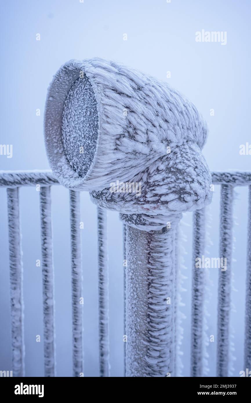 Cannocchiale estremamente ghiacciato in inverno, Schoemberg, Foresta Nera, Germania Foto Stock