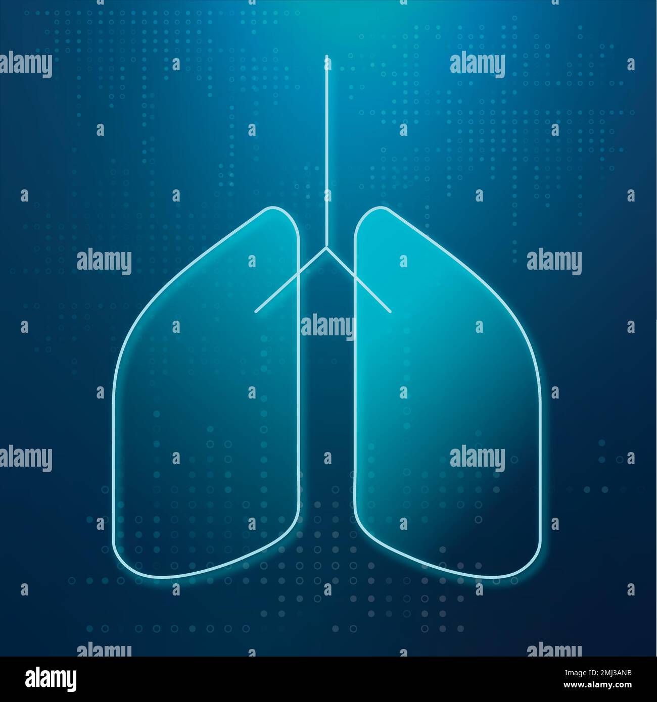 Vettore icona polmoni per l'assistenza sanitaria intelligente del sistema respiratorio Illustrazione Vettoriale
