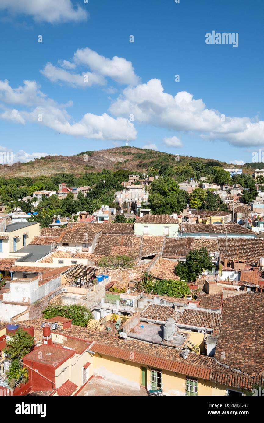 Vista dal Museo Nacional de la Lucha Contra Bandidos torre, Museo Nazionale della lotta contro i banditi, Trinidad, Cuba Foto Stock