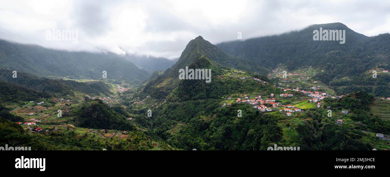 Mountain Valley, Boaventura, Madeira, Portogallo Foto Stock