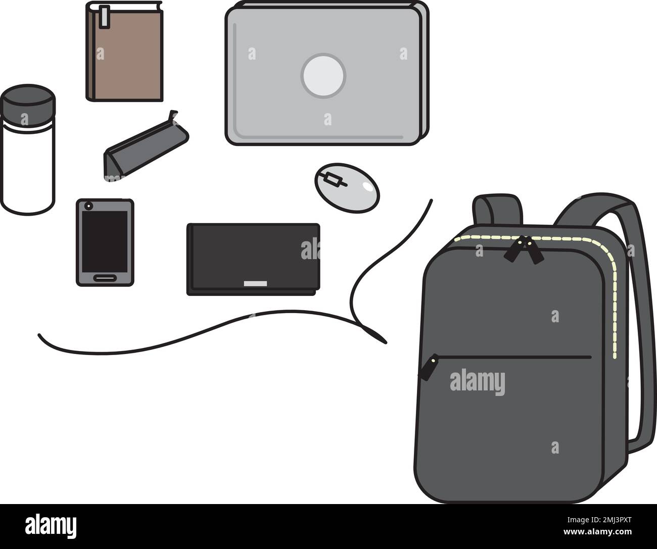 Zaino aziendale in grado di contenere un PC. Illustrazione Vettoriale