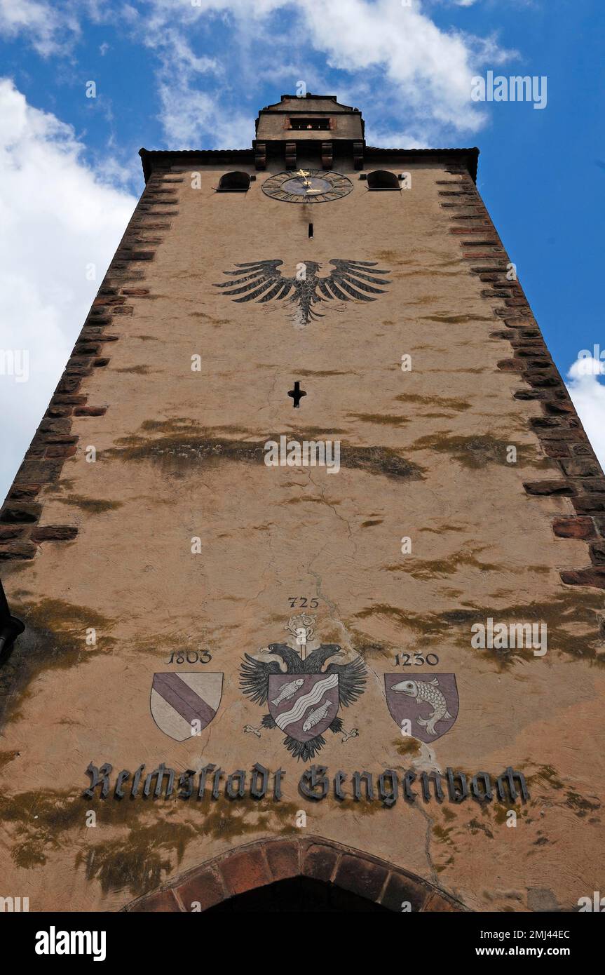 Torre medievale fortificata di difesa, Gengenbach, Baden-Wuerttemberg, Germania Foto Stock