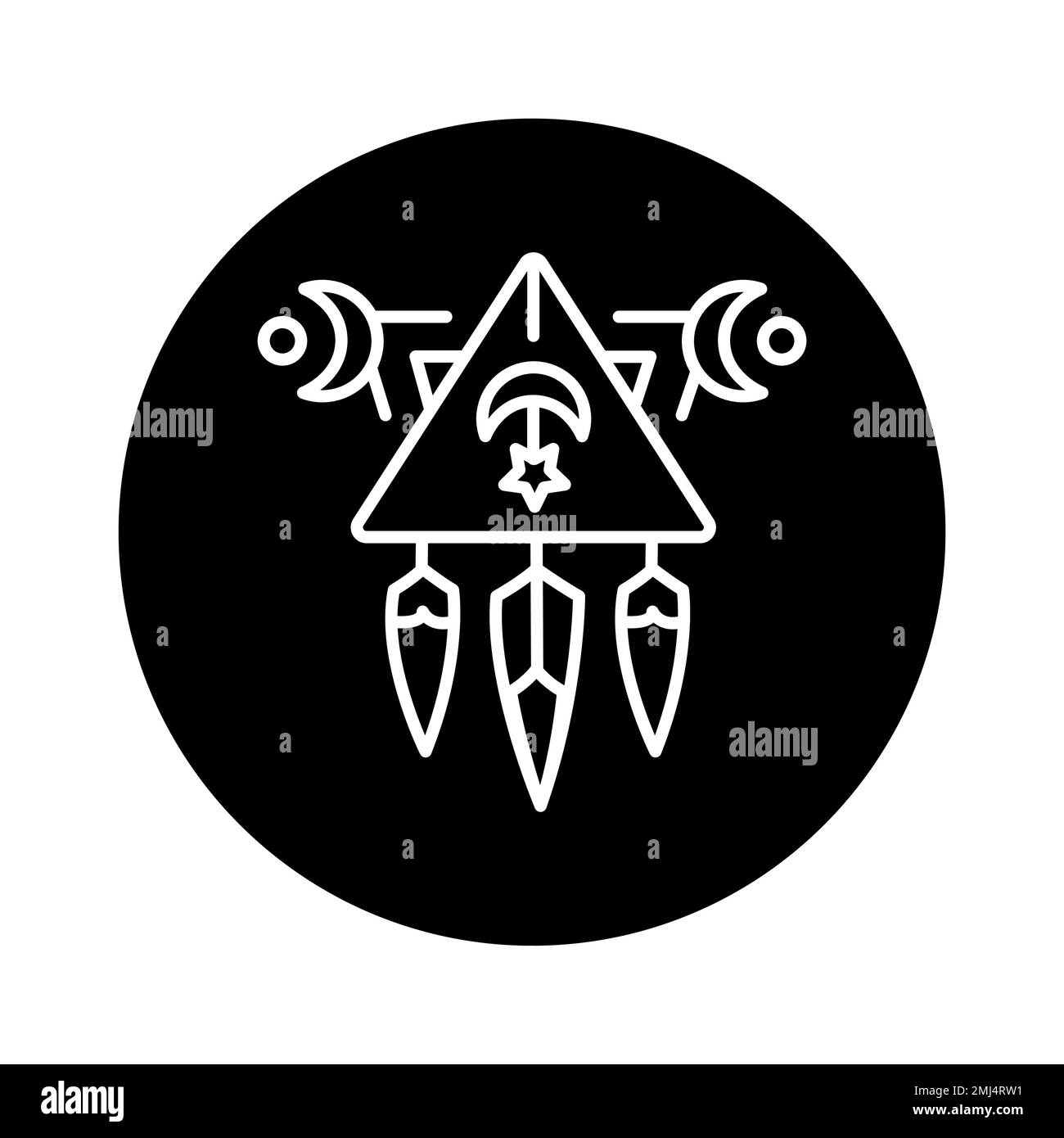 Icona linea colore Dream catcher. Elemento vettoriale isolato. Pittogramma per pagina web, app mobile, promo Illustrazione Vettoriale