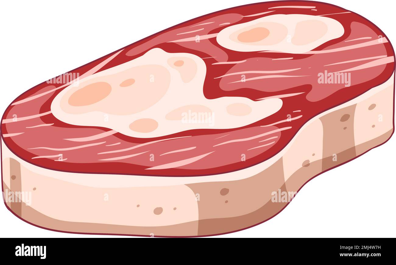 Semplice illustrazione isolata di carne rossa Illustrazione Vettoriale