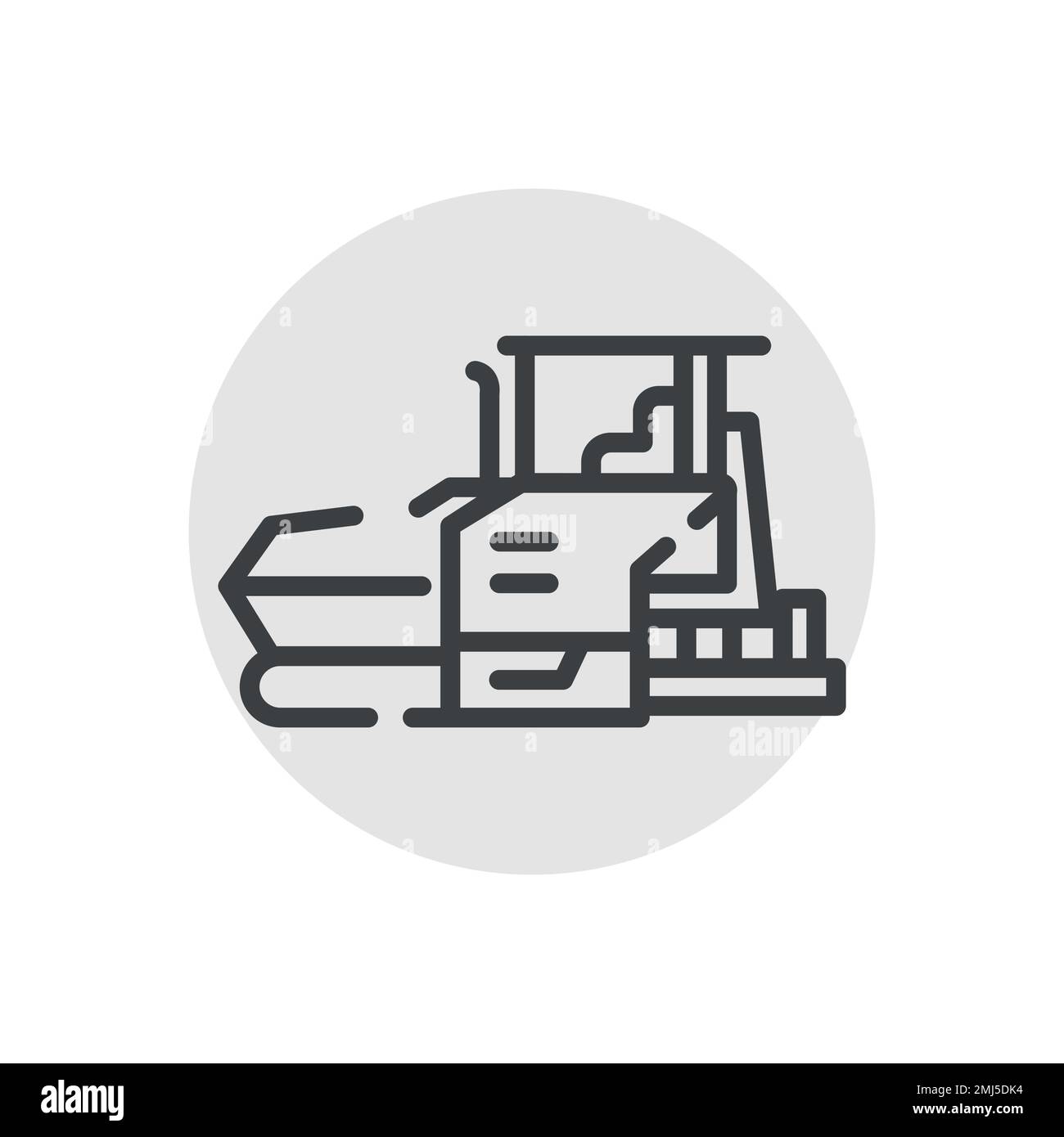 Icona della linea сolor dell'asfaltatrice. Costruzione di strade. Pittogramma per la pagina Web Illustrazione Vettoriale