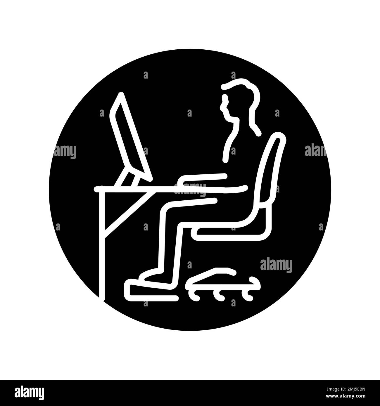 Corretta postura seduta?icona linea color. Pittogramma per la pagina Web. Illustrazione Vettoriale