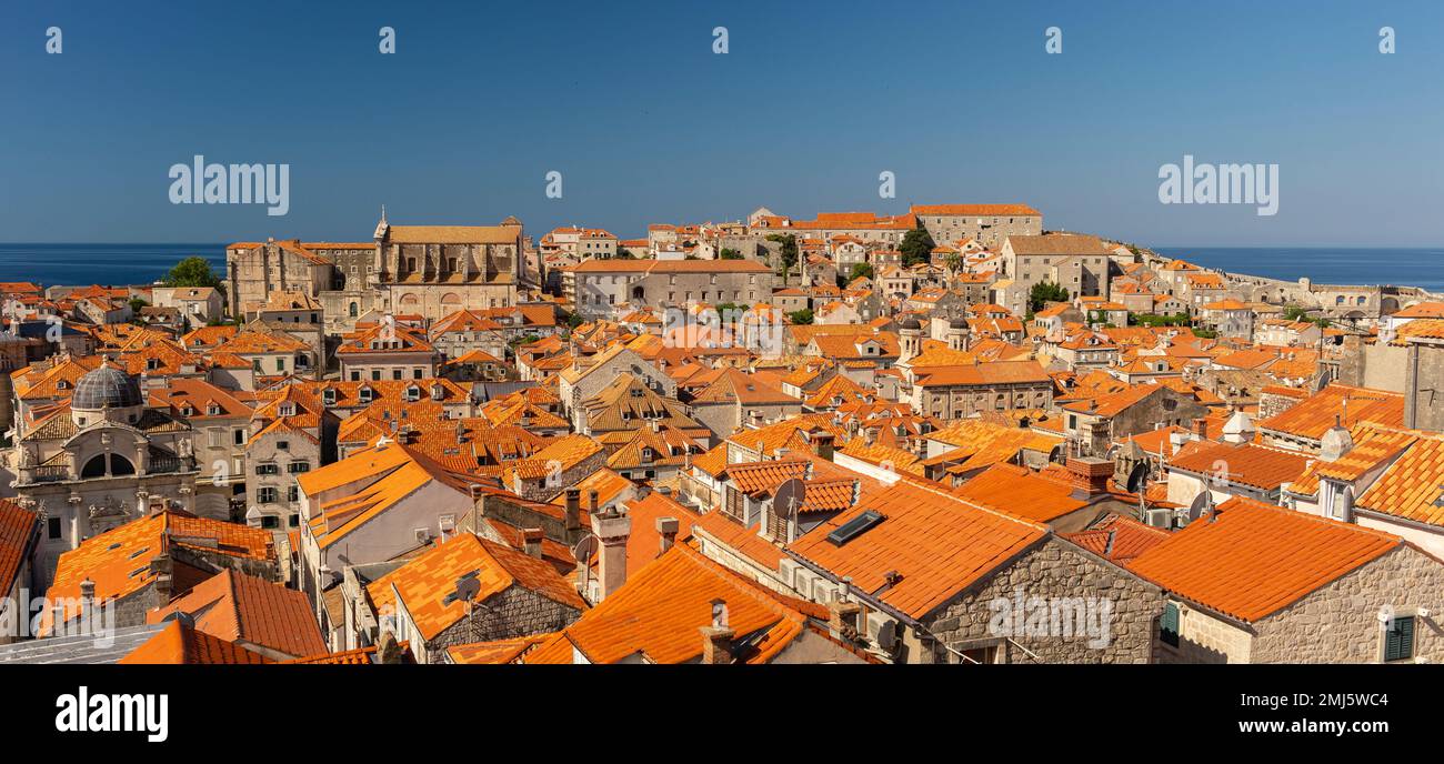 DUBROVNIK, CROAZIA, EUROPA - la città fortificata di Dubrovnik sulla costa della Dalmazione. Foto Stock