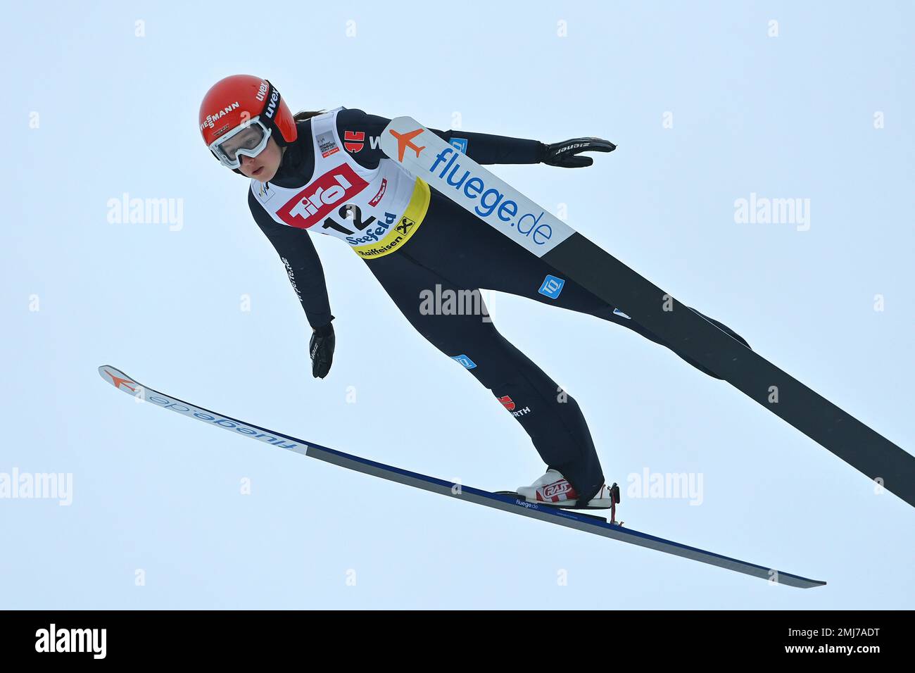 Maria GERBOTH (GER), azione, salto, salto con gli sci, salto. Donne individuali Gundersen NH/5 km, concorso individuale delle donne FIS World Cup Nordic combinato a Seefeld/Tirolo il 27th gennaio 2023 ? Foto Stock