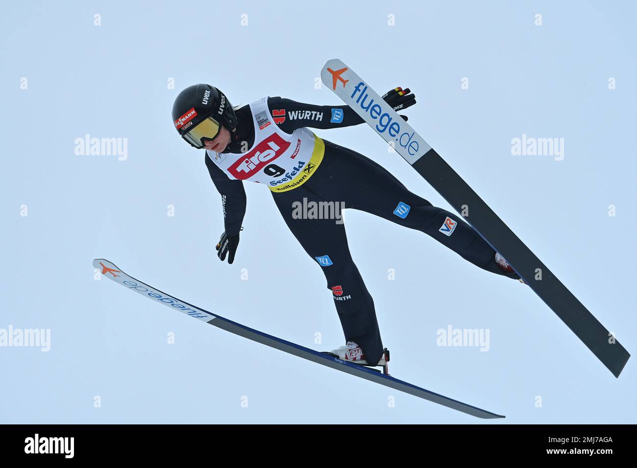 Cindy HAASCH (GER), azione, salto, salto con gli sci, salto. Donne individuali Gundersen NH/5 km, concorso individuale delle donne FIS World Cup Nordic combinato a Seefeld/Tirolo il 27th gennaio 2023 ? Foto Stock