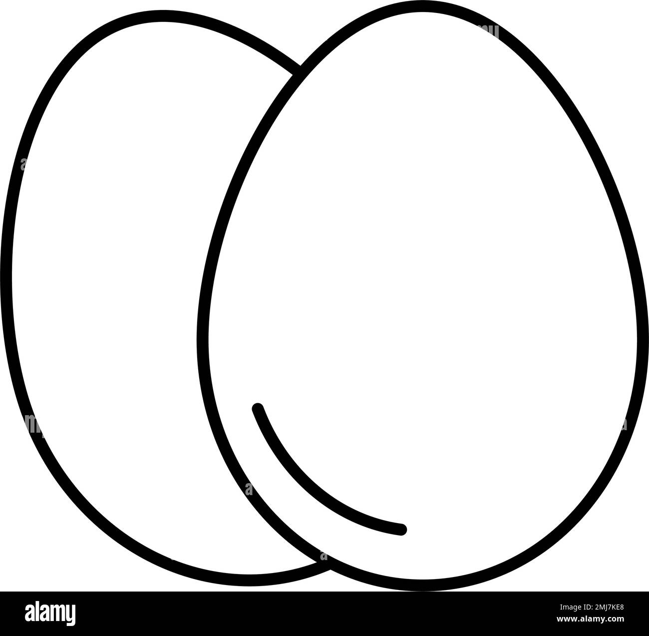 Due icone a forma di uovo bianco. Vettore modificabile. Illustrazione Vettoriale