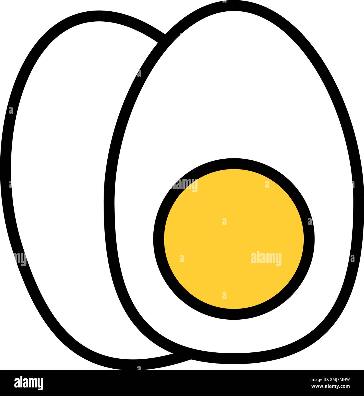 Icona uovo bollito. Proteina. Vettore modificabile. Illustrazione Vettoriale