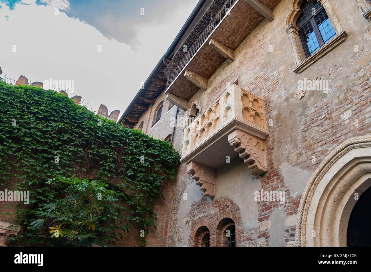 Romeo e Giulietta balcone a Verona, Italia Foto Stock