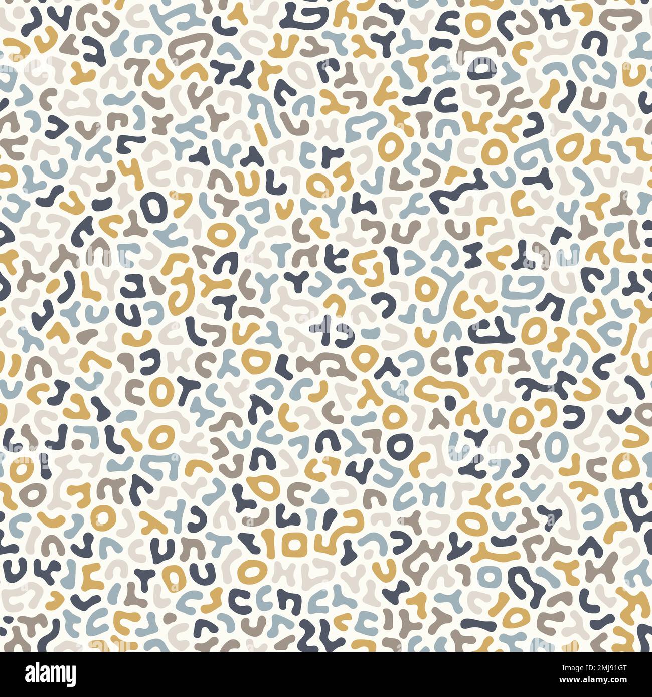 Faux ABC doodles, modello vettoriale astratto senza giunture. Costituiti da simboli che imitano le lettere dell'alfabeto. Illustrazione Vettoriale