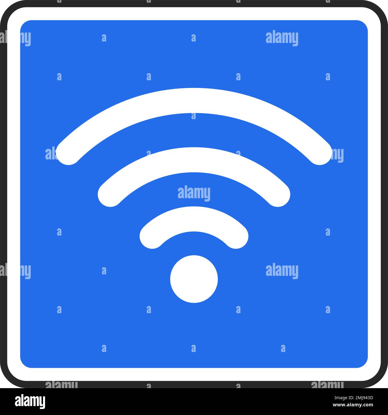 Icona del simbolo Wi-Fi blu. Vettore modificabile. Illustrazione Vettoriale