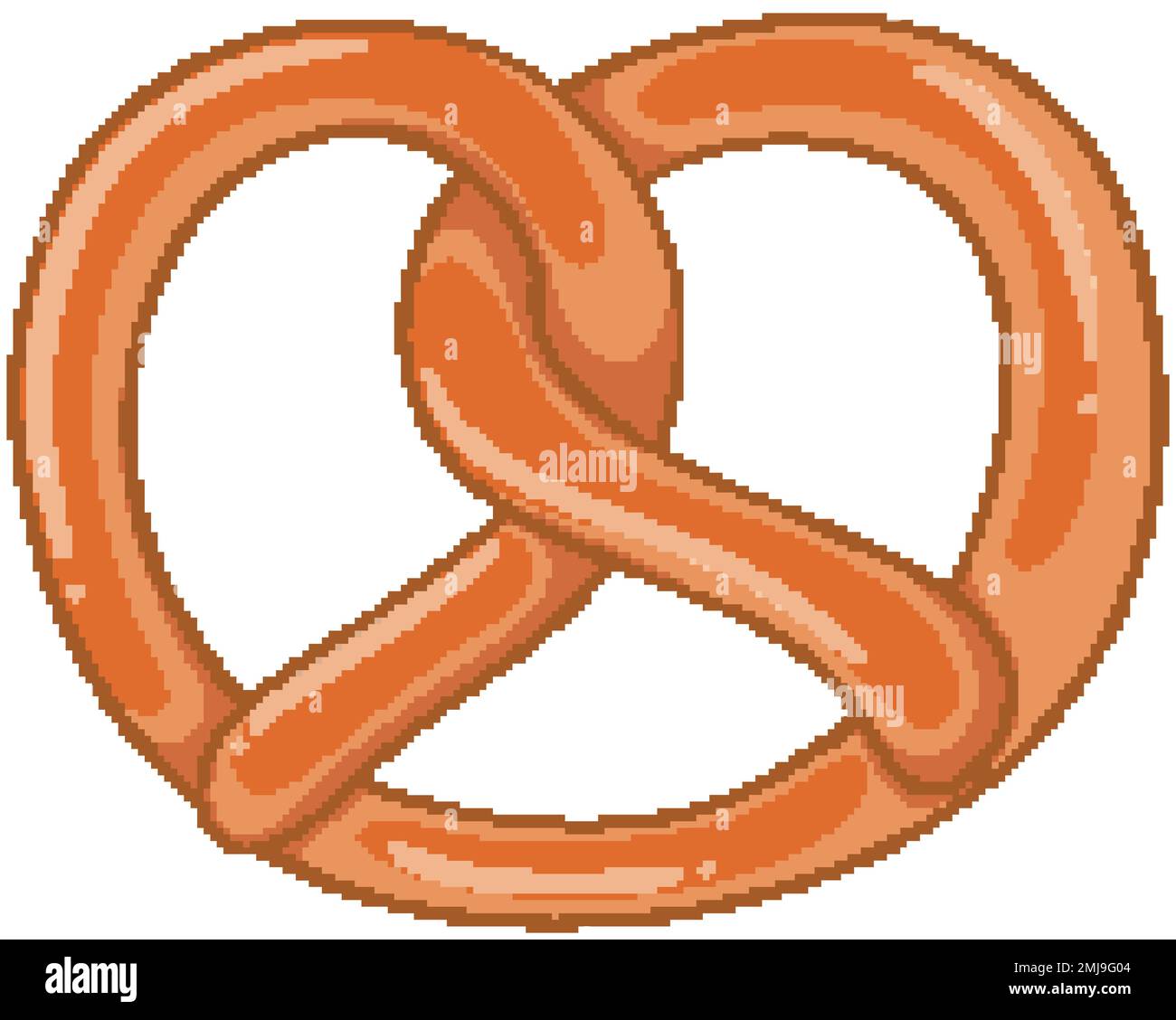 Un'illustrazione isolata del cartoon del pretzel normale Illustrazione Vettoriale