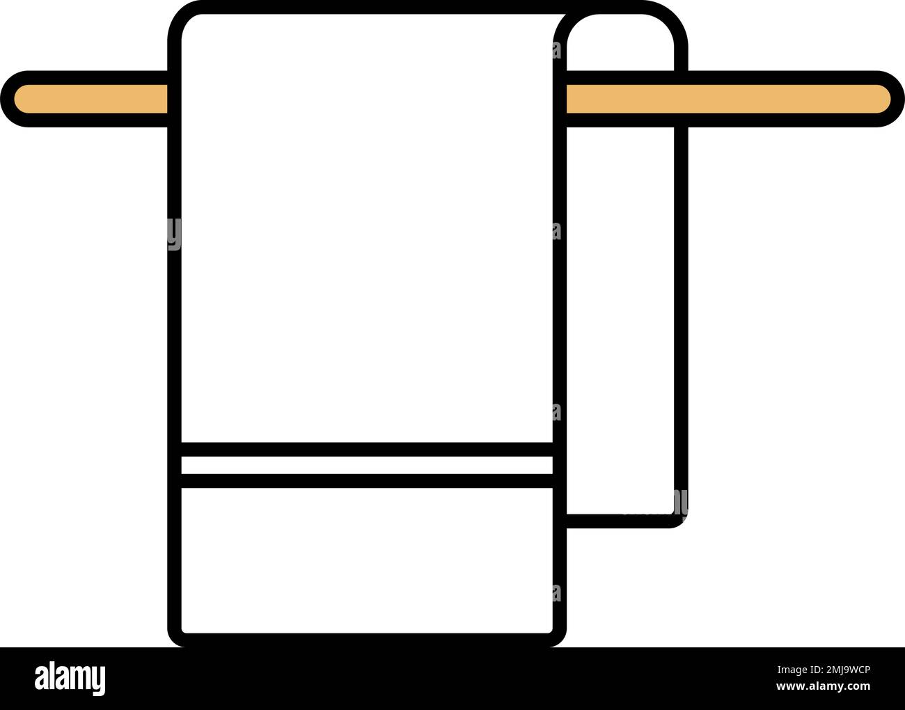 Design piatto asciugato asciugamano icona. Vettore modificabile. Illustrazione Vettoriale