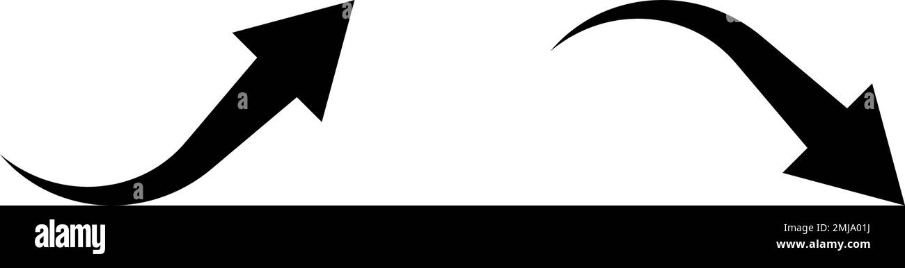 Frecce di trend su e giù. Vettore modificabile. Illustrazione Vettoriale