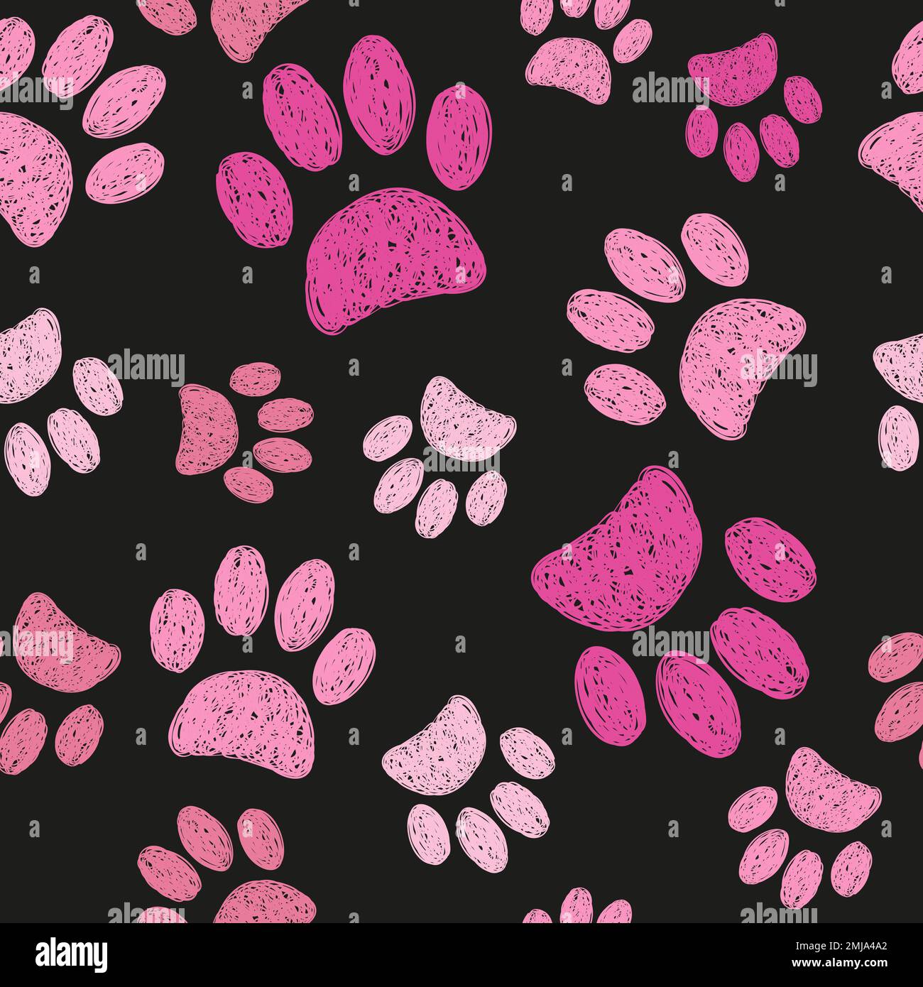 Gatti zampa modello senza cuciture. Stampa di animali vettoriali. Illustrazione Vettoriale