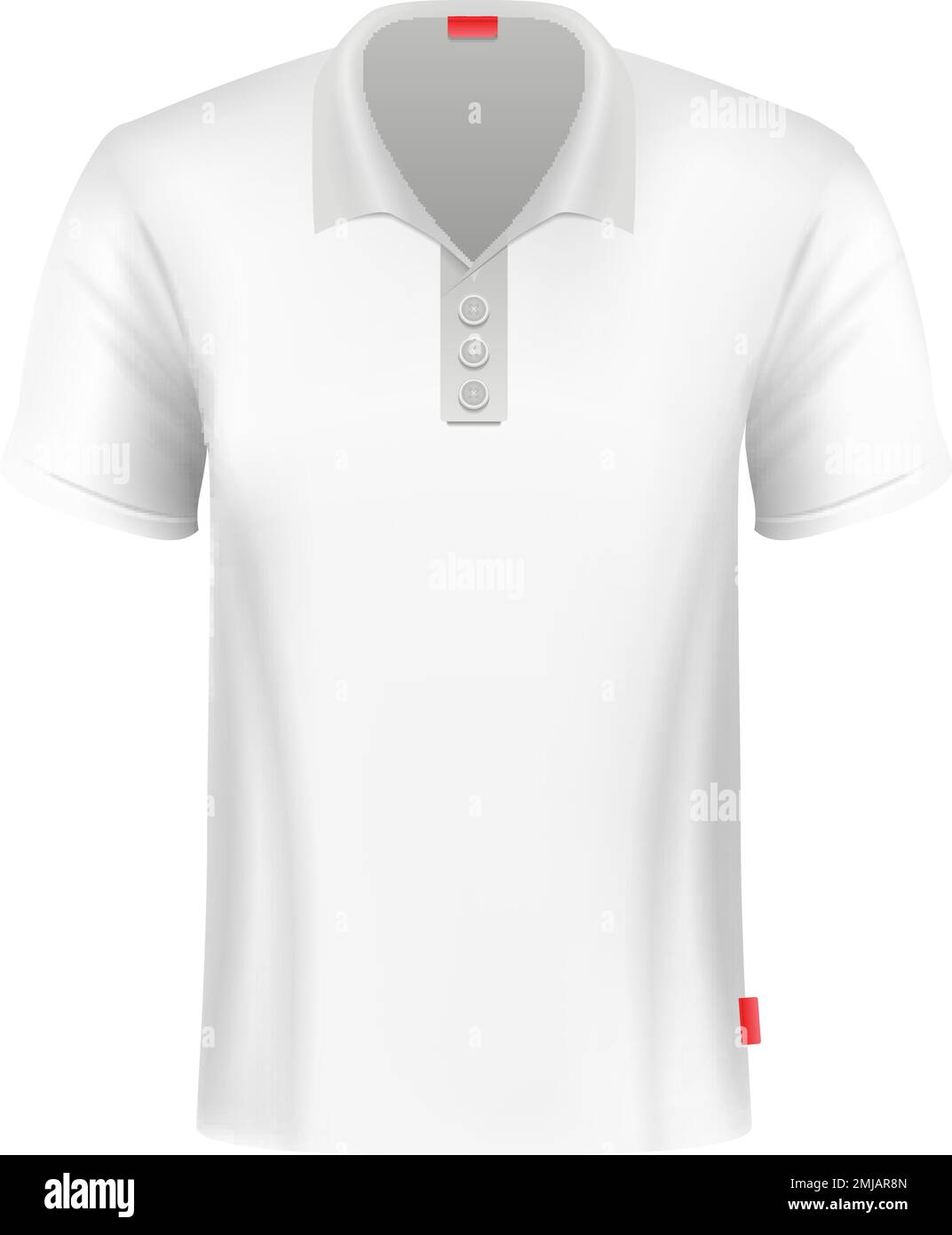 T-shirt vuota mockup. Abbigliamento in cotone. Tessuto realistico Illustrazione Vettoriale