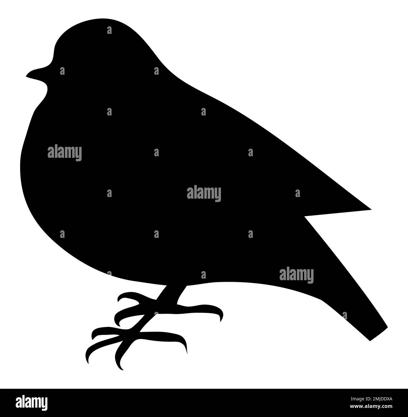Carina silhouette nera Sparrow. Un'illustrazione piatta del vettore dell'uccello Illustrazione Vettoriale